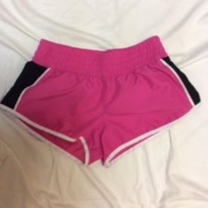 Swim Shorts- Hot pink and Black w Elastic waist- M